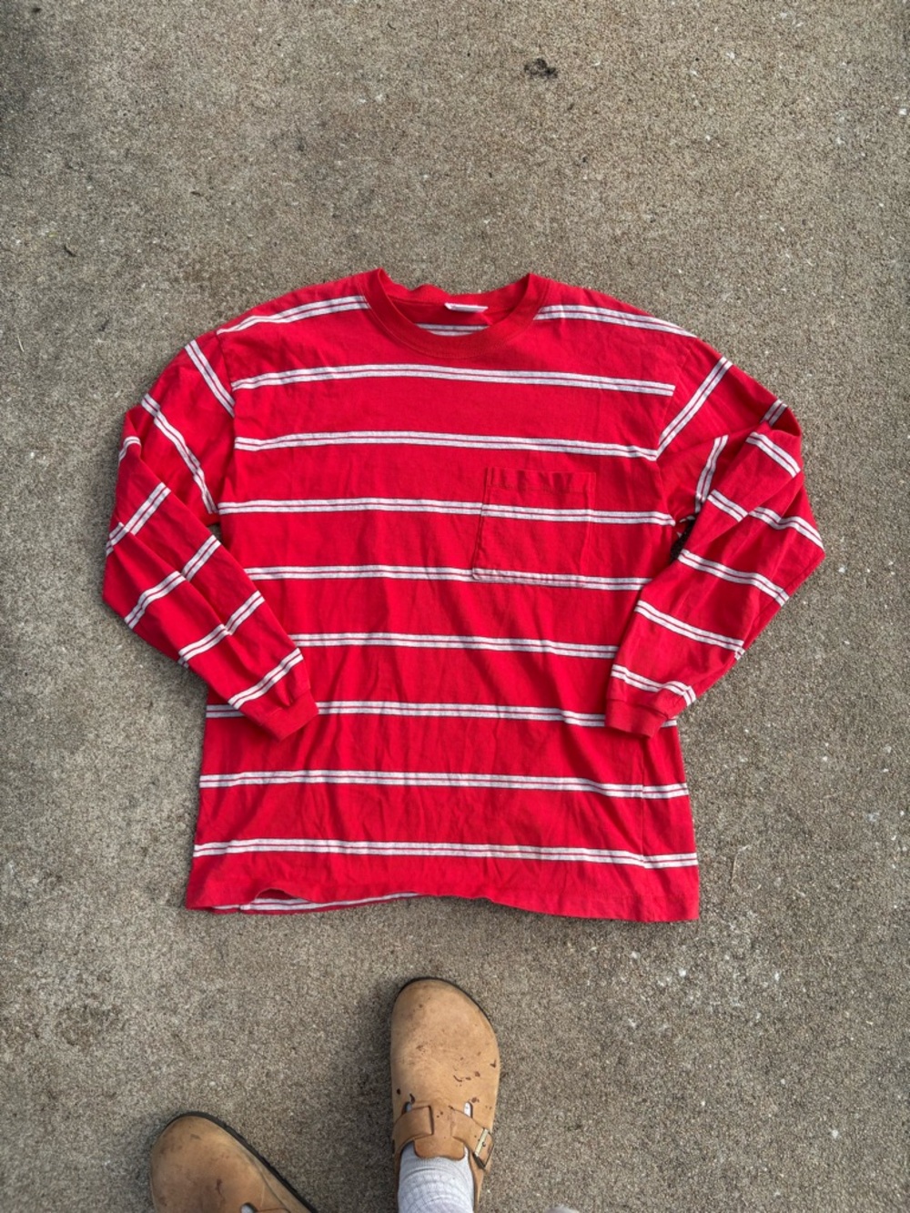 Cheetah by MERVYNS 80s-90s made in USA red and white striped long sleeve tee